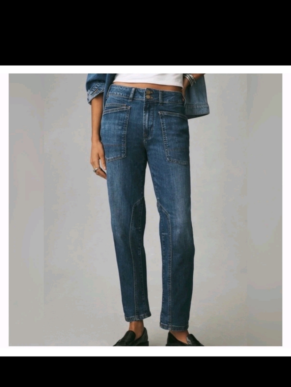 Anthropologie Pilcro Sz 30 Wanderer Relaxed Tapered Leg Mid Rise Blue Jeans VGUC